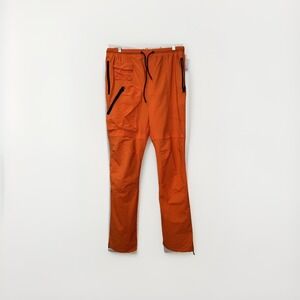 American Stitch Baggy Cargo Pants Mens Large Orange Zip Utility Outdoor NWT
